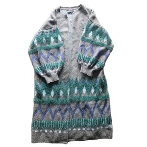 Anthropologie Women’s OS Sweater Cardigan Kai Open Front Duster Balloon Sleeves